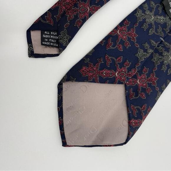 Vintage Christian Dior Silk Tie Navy - Picture 6 of 6